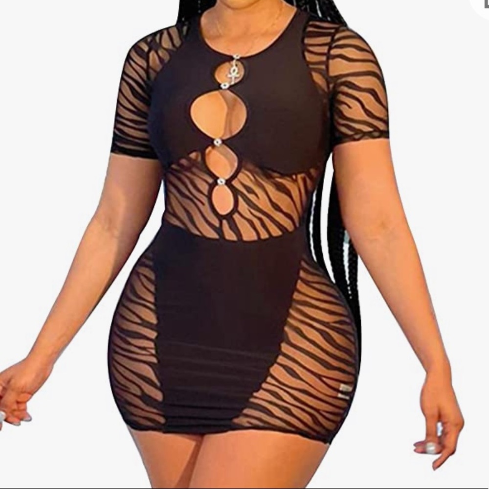 Bodycon Cutout Black Mini Dress